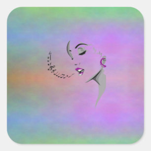 Sticker Carré Singing a Song