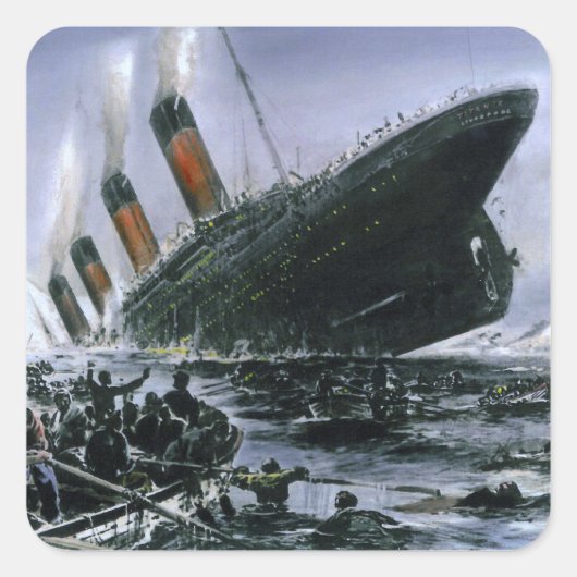 Sticker Carré Sinking RMS Titanic (Devant)