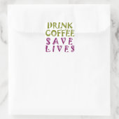 Sticker Carré Sip, Snap Répéter Chasing caféine Selfies concepti (Sac)