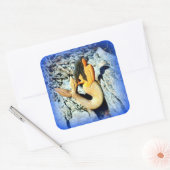 Sticker Carré sirène à poil noir (Enveloppe)