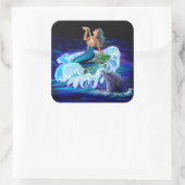 Sticker Carré Sirène avec dauphin (Sac)