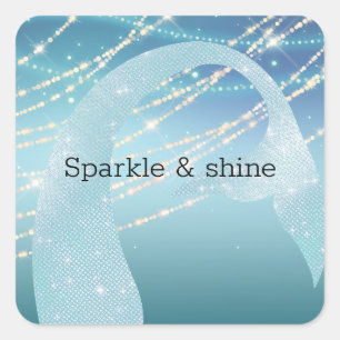 Sticker Carré Sirène Bleu Aqua