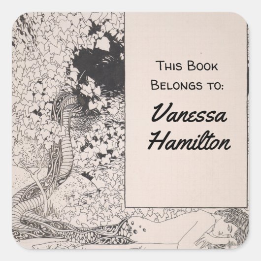 Sticker Carré Sirène par Koloman Moser (Devant)