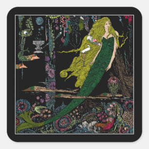 Sticker Carré Sirène sous l'autocollant