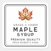 Sticker Carré Sirop d'érable (Devant)