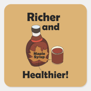 Sticker Carré Sirop D'Érable Plus Riche Et Plus Sain