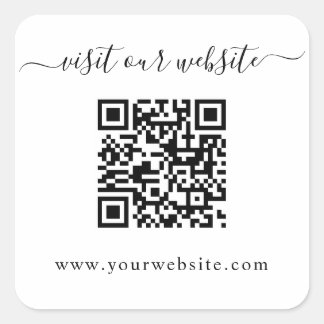 Sticker Carré Site Web du Mariage de code QR