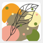 Sticker Carré Sites abstraits intéressants avec feuilles (Devant)