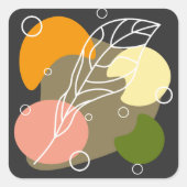 Sticker Carré Sites abstraits intéressants avec feuilles (Devant)