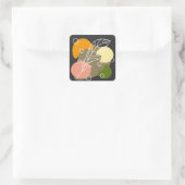 Sticker Carré Sites abstraits intéressants avec feuilles (Sac)