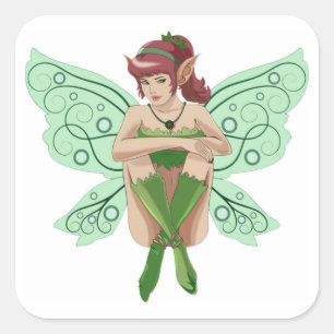 STICKER CARRÉ SITTING FAIRY