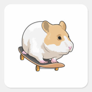 Sticker Carré Skate de Hamster