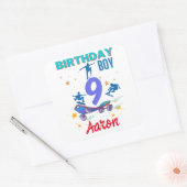 Sticker Carré Skateboard Birthday Boy Party Coloré (Enveloppe)