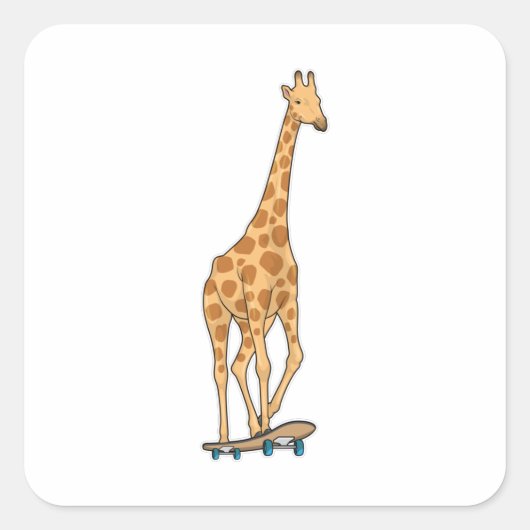 Sticker Carré Skateboard girafe (Devant)