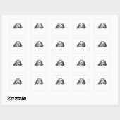 Sticker Carré Skeleton conception de coeur main (Feuille)