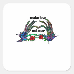 Sticker Carré Skeleton conception de coeur main