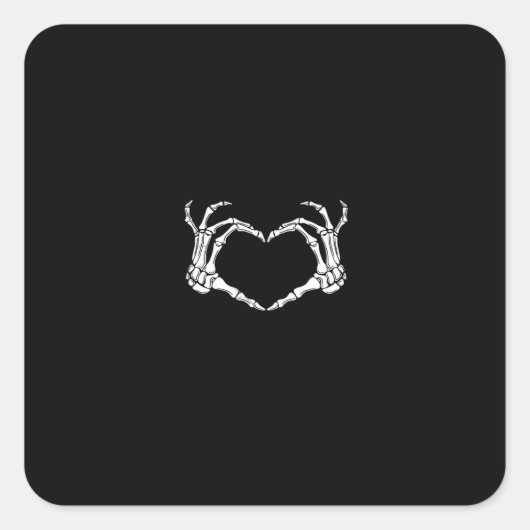 Sticker Carré Skeleton Hands Heart Graphic (Devant)