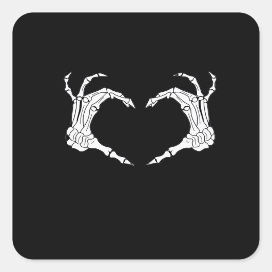 Sticker Carré Skeleton Heart Hands Classic (Devant)