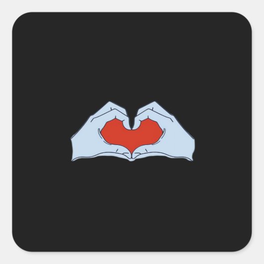 Sticker Carré Skeleton Heart Hands Classic & Basic Halloween (Devant)
