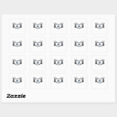 Sticker Carré Skeleton Heart Mains Design Classique Pour Hallowe (Feuille)
