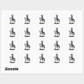 Sticker Carré Skeleton Horse Rider - Halloween Skeleton (Feuille)