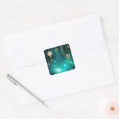 Sticker Carré Skeleton Keys on Green Background (Enveloppe)