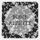 Sticker Carré Skeletons BONE APPÉTIT (Devant)