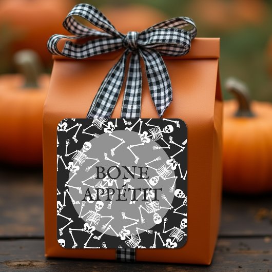 Sticker Carré Skeletons BONE APPÉTIT