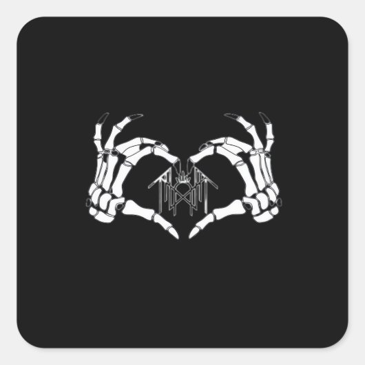Sticker Carré Skeletons Token Heart Hands (Devant)