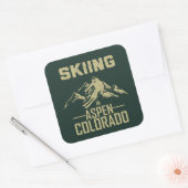 Sticker Carré Ski à Aspen Colorado (Enveloppe)