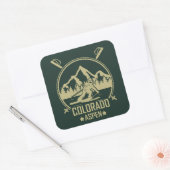 Sticker Carré Ski d'Aspen Colorado (Enveloppe)