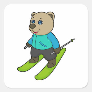 Sticker Carré Ski de Bear