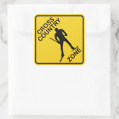 Sticker Carré Ski de fond (Sac)