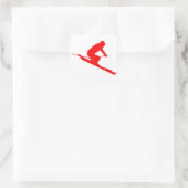 STICKER CARRÉ SKI DE STYLE ROUGE (Sac)