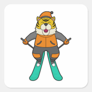 Sticker Carré Ski de Tiger