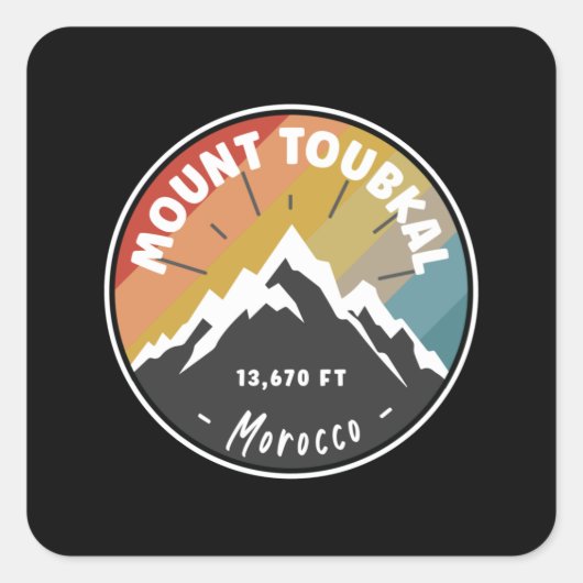 Sticker Carré Ski Sur Le Mont Toubkal - Maroc (Devant)