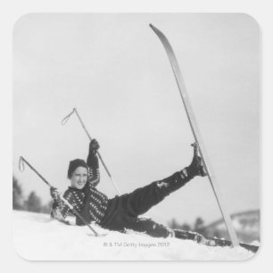 Sticker Carré Skier féminin 2