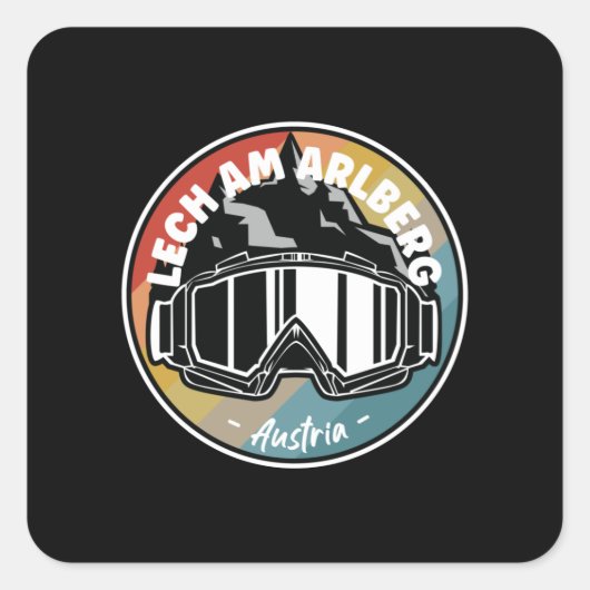 Sticker Carré Skiing in lech (Devant)