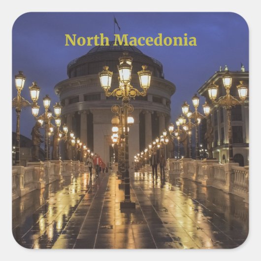 Sticker Carré Skopje, Macédoine du Nord (Devant)