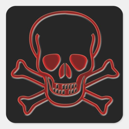 Sticker Carré Skull and Cross Bones (Devant)