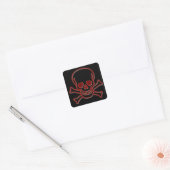 Sticker Carré Skull and Cross Bones (Enveloppe)