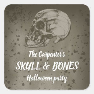 Sticker Carré Skull & Bones Halloween