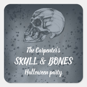 Sticker Carré Skull & Bones Halloween