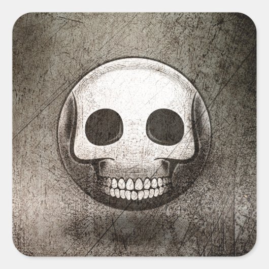 Sticker Carré Skullmoji Vintage (Devant)