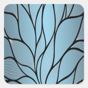 Sticker Carré Sky Blue Hues Creative Leave Motif