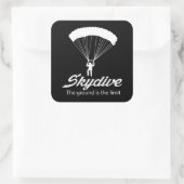 Sticker Carré Skydive la terre est la limite (Sac)