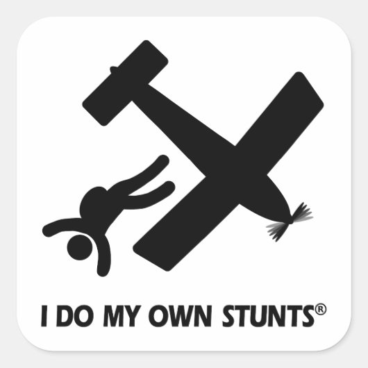 Sticker Carré Skydiving My own Stunts (Devant)