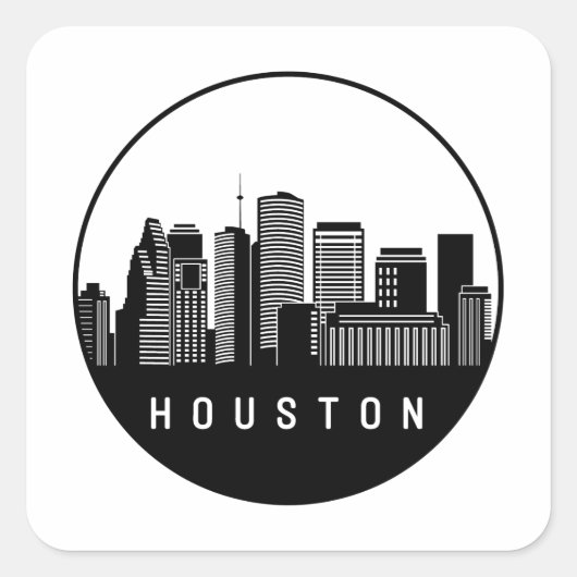 Sticker Carré Skyline de Houston (Devant)