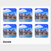 Sticker Carré Skyline de New York (Feuille)