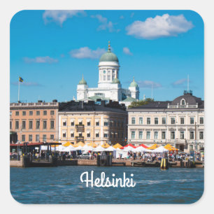 Sticker Carré Skyline Helsinki